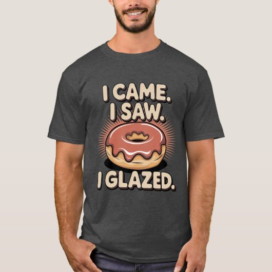 ユリウス・カエサル おかしなドーナツ標語 歴史教師 Tシャツ (正面)