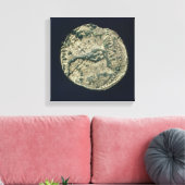 ユリウス・シーザーとオーガスタスの頭飾りのコイン キャンバスプリント (インサイチュ (リビング))