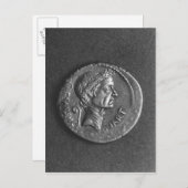 ユリウス・シーザーのポートレートを持つコイン ポストカード (正面/裏面)