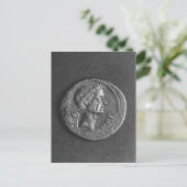 ユリウス・シーザーのポートレートを持つコイン ポストカード (スタンド正面)