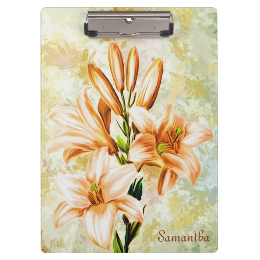 ユリエレガントの花あなたの名前を追加 クリップボード (正面)