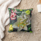 ユリカラフルと花束 クッション (ブランケット)