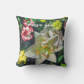ユリカラフルと花束 クッション (正面)
