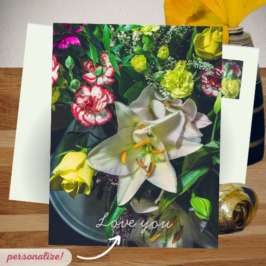 ユリカラフルと花束  ポストカード