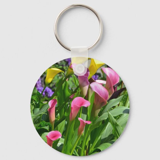 ユリカラフルの花 キーホルダー (正面)