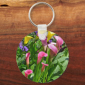 ユリカラフルの花 キーホルダー (正面)