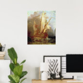 ユリシーズがポリヘムスを嘲笑、船の詳細 ポスター (ホームオフィス)