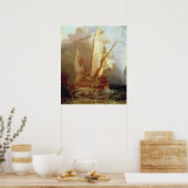 ユリシーズがポリヘムスを嘲笑、船の詳細 ポスター (キッチン)