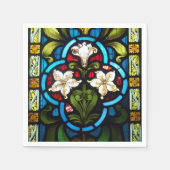 ユリステンドグラスセントコロンブマイナーコーンウォール スタンダードカクテルナプキン (正面)