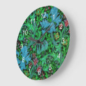 ユリヴィンテージ花の模様 ラージ壁時計 (傾斜)
