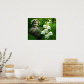 ユリーオブザバレースウィートホワイトベルフラワーブーケ ポスター (キッチン)