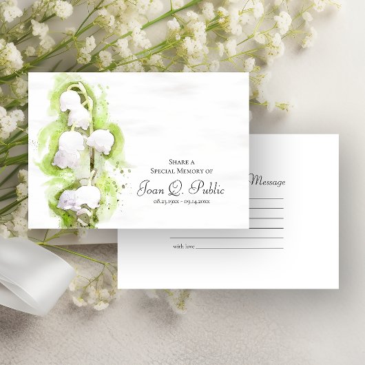 ユリーオブザバレーフラワーズ共有追悼式 ノートカード