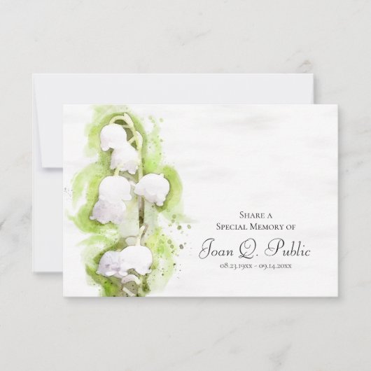 ユリーオブザバレーフラワーズ共有追悼式 ノートカード (正面)