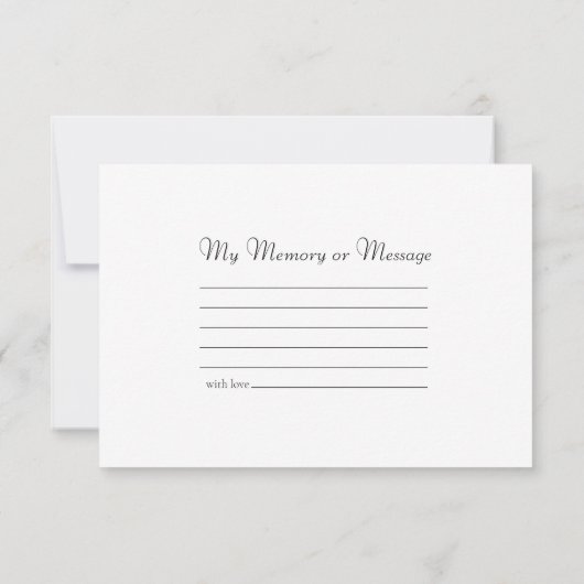 ユリーオブザバレーフラワーズ共有追悼式 ノートカード (裏面)