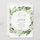 ユリーオブザバレーホワイトフローラベビーシャワー 招待状 (正面)