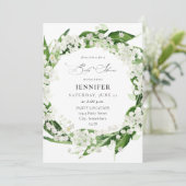 ユリーオブザバレーホワイトフローラベビーシャワー 招待状 (スタンド正面)