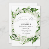 ユリーオブザバレーホワイトフローラ卒業パーティー 招待状 (正面/裏面)