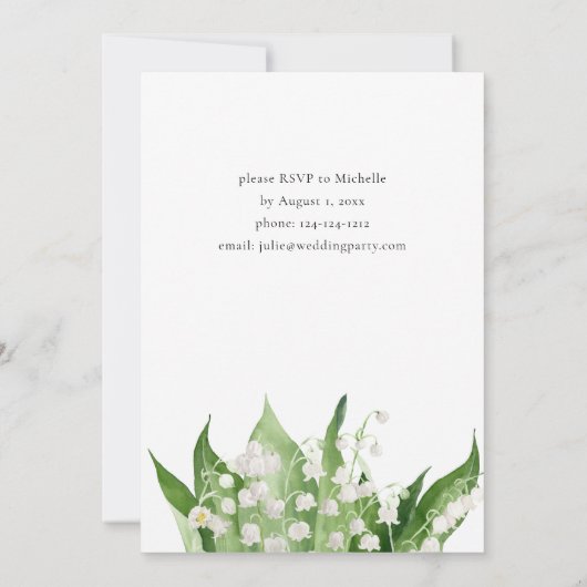 ユリーオブザバレーホワイトフローラ洗礼 招待状 (裏面)