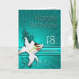 ユリ付き孫娘18用誕生日カード カード