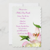 ユリ及びバラの花束の母の日のブランチ 招待状 (裏面)