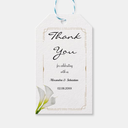 ユリ来結婚式の引き出物ラベル ギフトタグ (正面)