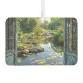 ユリ池の窓岩花の植物の滝 カーエアーフレッシュナー (裏面)