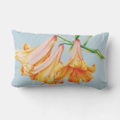 ユリ素晴らしア絵画アートの青い木材の枕 ランバークッション (裏面)