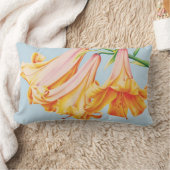 ユリ素晴らしア絵画アートの青い木材の枕 ランバークッション (ブランケット)