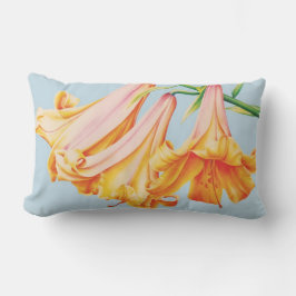 ユリ素晴らしア絵画アートの青い木材の枕 ランバークッション