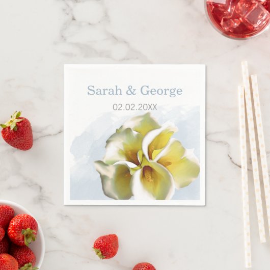 ユリ結婚のナパーソナライズされたプキン スタンダードカクテルナプキン (インサイチュ)