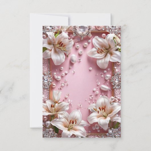 ユリ結婚の枠 招待状 (正面)