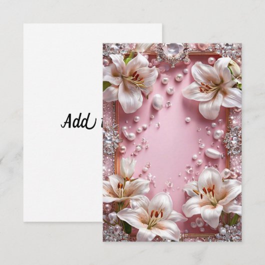 ユリ結婚の枠 招待状 (正面/裏面)