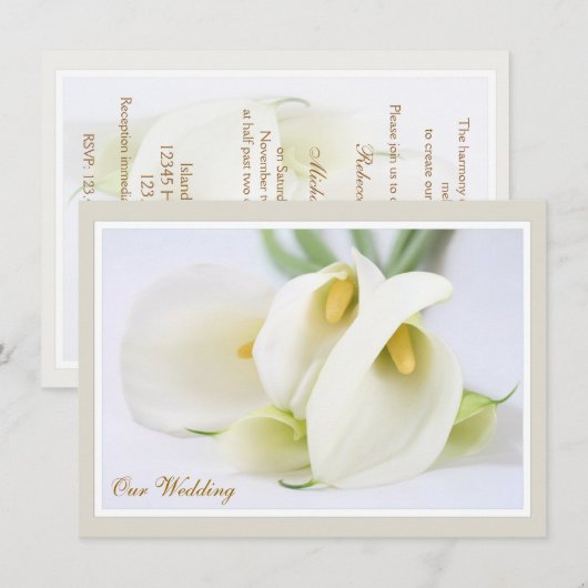 ユリ結婚式招待状 招待状 (正面/裏面)