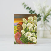 ユリ絵画ハガキ付きの女性のS ポストカード (スタンド正面)