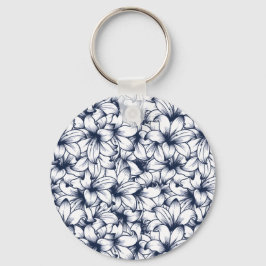ユリ花インクスケッチパターン キーホルダー