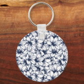 ユリ花インクスケッチパターン キーホルダー (正面)