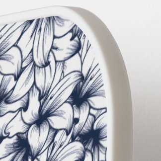 ユリ花インクスケッチパターン ピックルボールラケット