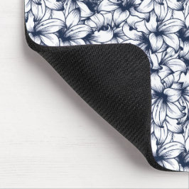 ユリ花インクスケッチパターン マウスパッド