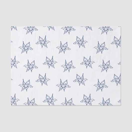 ユリ花スケッチ模様 薄葉紙 (正面)