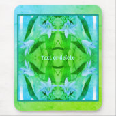 ユリ花抽象芸術色パーソナライズされた マウスパッド (正面)