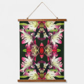 ユリ赤と白の花抽象芸術 吊り下げ型タペストリー (正面)