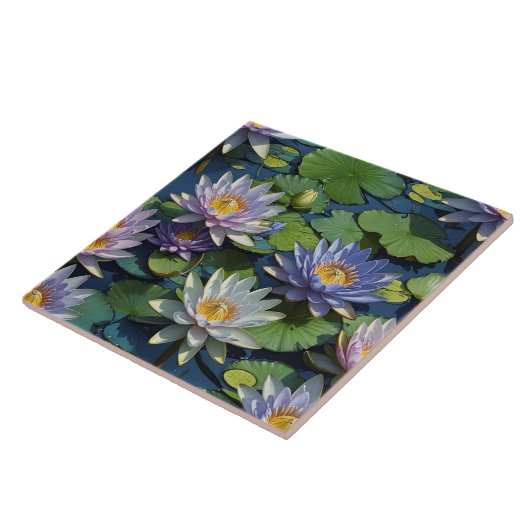 ユリ鮮やか花 タイル (側面)