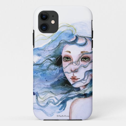 "ユリ"の水彩画のポートレートのiPhone 5の場合 Case-Mate iPhoneケース (裏面)