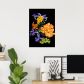 ユリ、アイリスとブドウ ポスター (ホームオフィス)