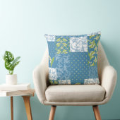 ユリ・オブ・ザ・バレフェイクー・パッチワーク、青 クッション (椅子)