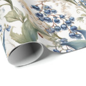 ユリ・オブ・ザ・バレーとサンザシの花の柄 ラッピングペーパー (ロールコーナー)