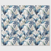 ユリ・オブ・ザ・バレーとサンザシの花の柄 ラッピングペーパー (フラット)