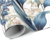 ユリ・オブ・ザ・バレーとサンザシの花の柄 ラッピングペーパー (ロールコーナー)