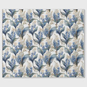 ユリ・オブ・ザ・バレーとサンザシの花の柄 ラッピングペーパー (フラット)