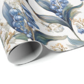 ユリ・オブ・ザ・バレーとサンザシの花の柄 ラッピングペーパー (ロールコーナー)